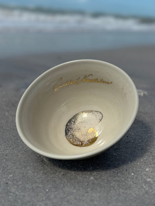 Gilded Nautilus Banded Tulip Bowl
