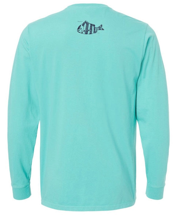 “Sheepshead” Organic Cotton Unisex Long Sleeve T-Shirt-GILDED NAUTILUS