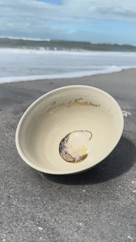 Gilded Nautilus Banded Tulip Bowl